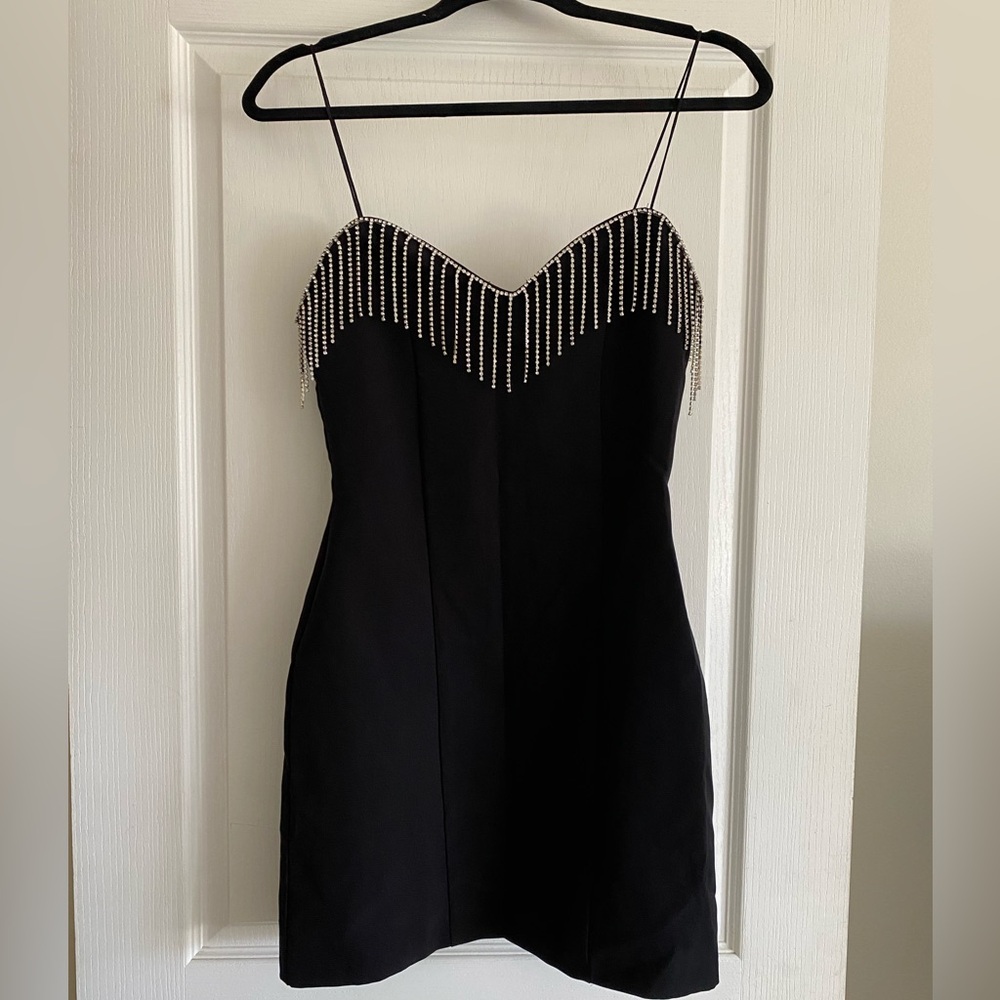 Zara rhinestone fringe mini dress